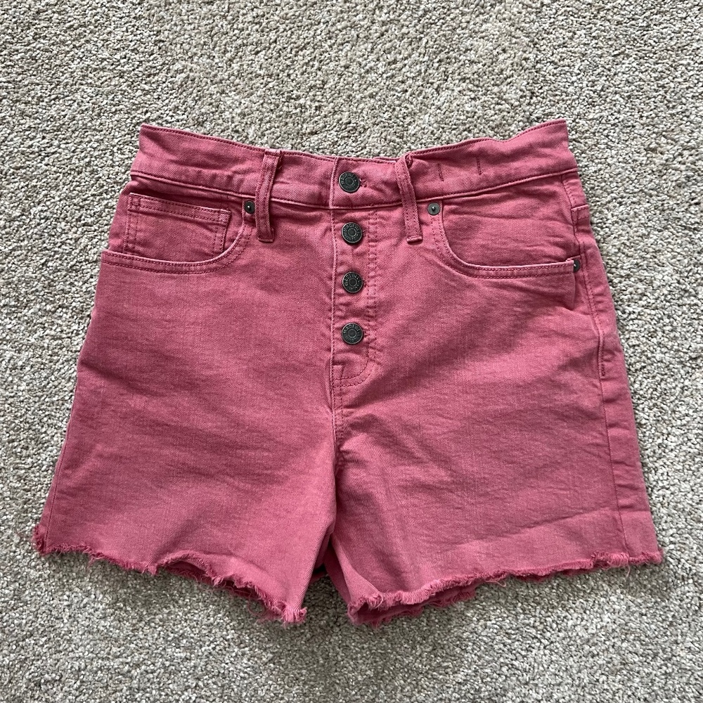 Madewell Button Front Garment Washed Jean Shorts